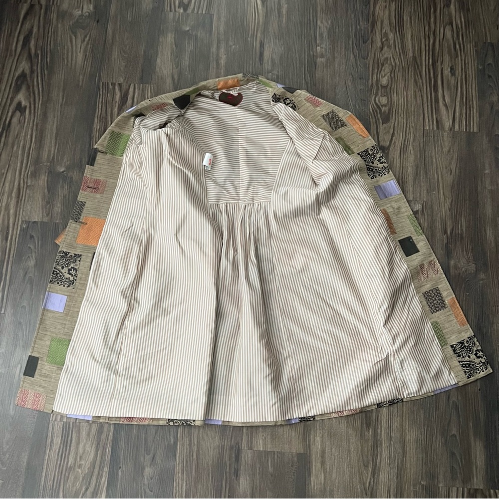 Etro Long Patchwork Silk Blend Designer Coat - image 6